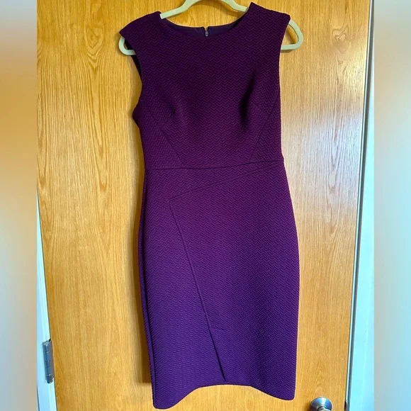 slim fit dress slacks Vince Camuto Plum Floral Print Fit-and-Flare Dress  SilkRoll